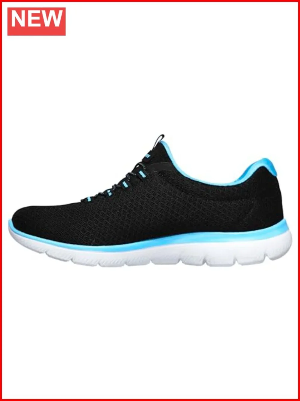 Memory Foam Mesh Knit Slip On Sneakers with Bungee Lacing
